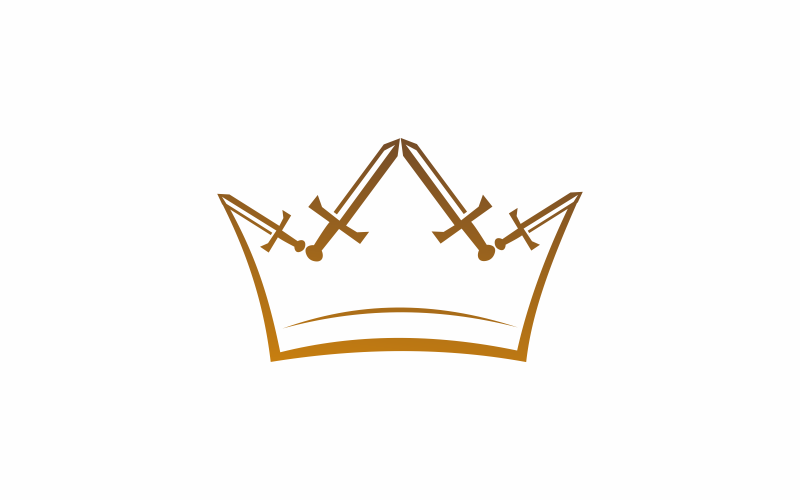 Plantilla de logotipo de corona de espada