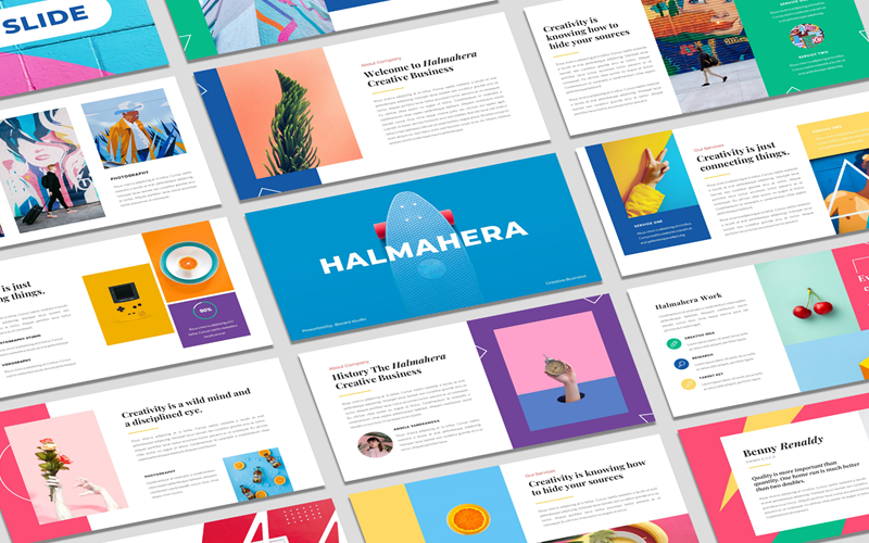 Halmahera - Modèle Powerpoint Creative Business & Pop Art