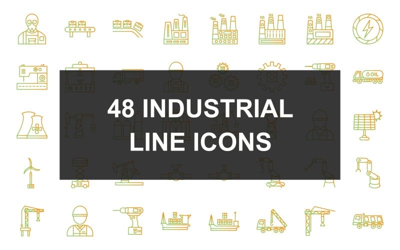 48工业过程线梯度图标