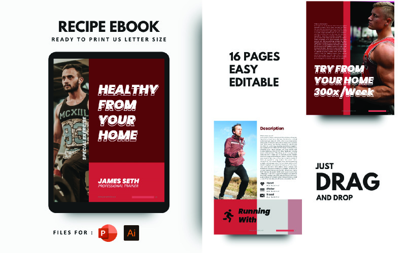 Evinizde Fitness e-Kitap Powerpoint Şablonu