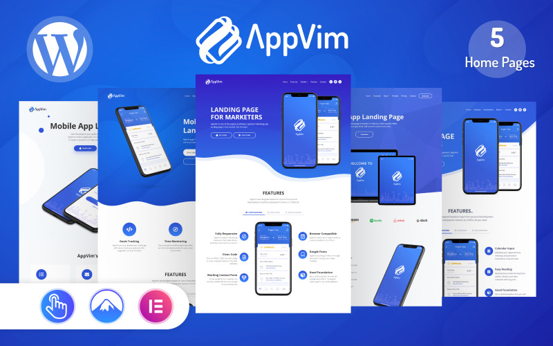 AppVim - WordPress主题的应用程序的目标页面