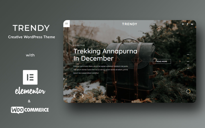 Trendy - Tema WordPress de bolsa de moda criativa