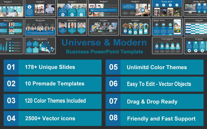Universe & 现代商业PowerPoint模板