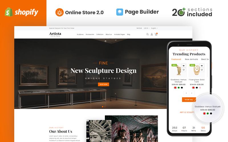 Artista - Art Gallery Store Shopify-Thema