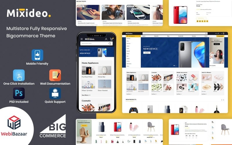 Mixidio - Víceúčelové modulární téma BigCommerce založené na šablonách