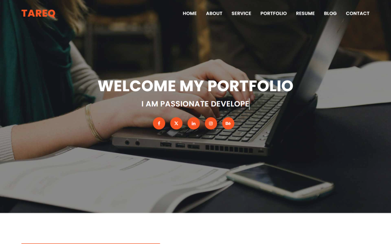 Szablon strony docelowej HTML5 osobistego portfolio Tareq