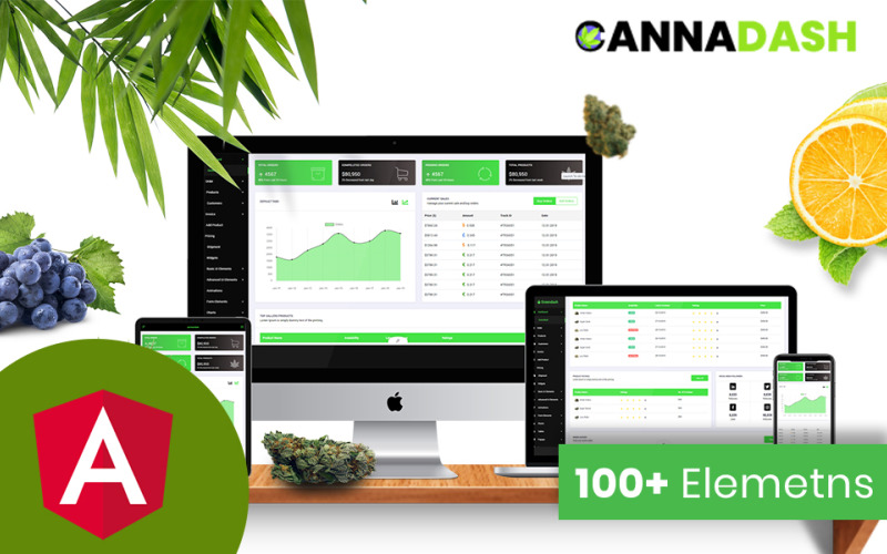 Cannadash Cannabis Weed Admin Dashboard Angular JS-mall