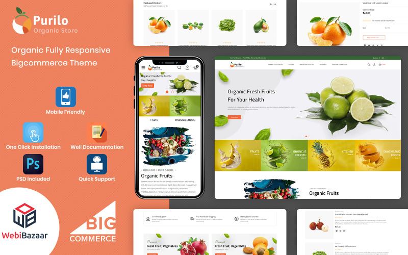 Purilo - Lebensmittel & Lebensmittelgeschäft Schablone Store BigCommerce Theme