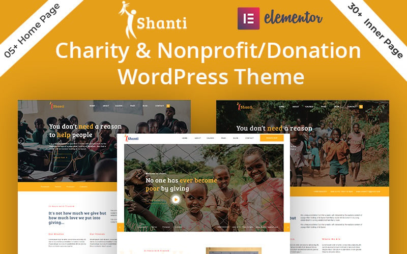 Shanti -为慈善和非营利组织/捐赠的WordPress主题