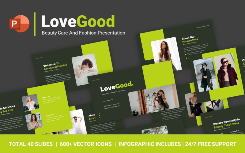 LoveGood Beauty Care und Mode PowerPoint-Vorlage