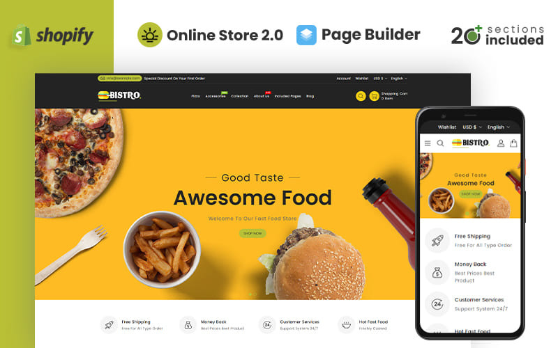 Bistro Food Store Tema Shopify