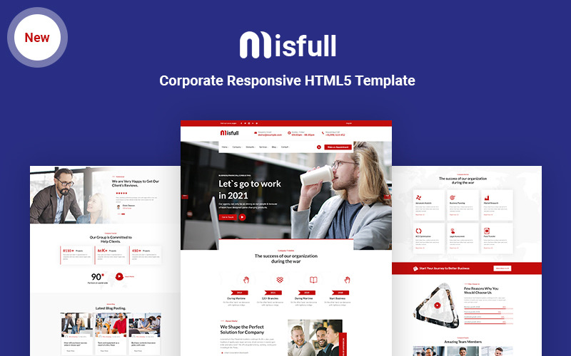 Misfull - Corporate Responsive HTML-websitesjabloon