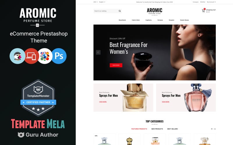 Aromic - тема Prestashop парфюмерии