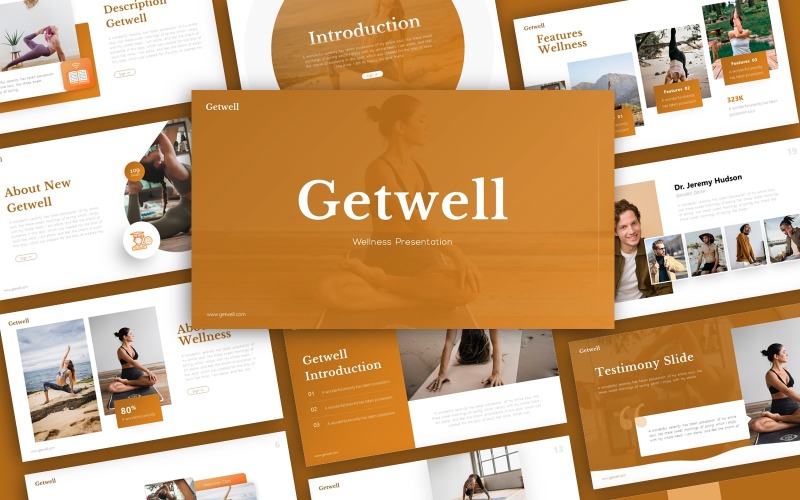 Getwell Wellness Sunum PowerPoint Şablon