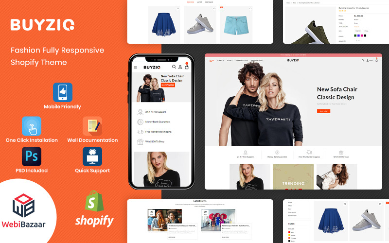 Buyzio - Thème Shopify polyvalent pour la mode et l'habillement