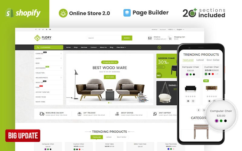 Flory Furniture Store Shopify 主题