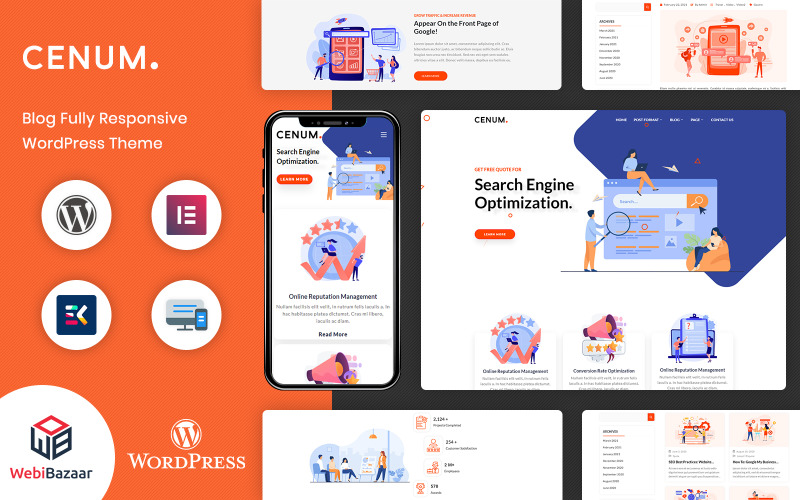 Cenum - SEO e Marketing Digital Tema WordPress Elementor
