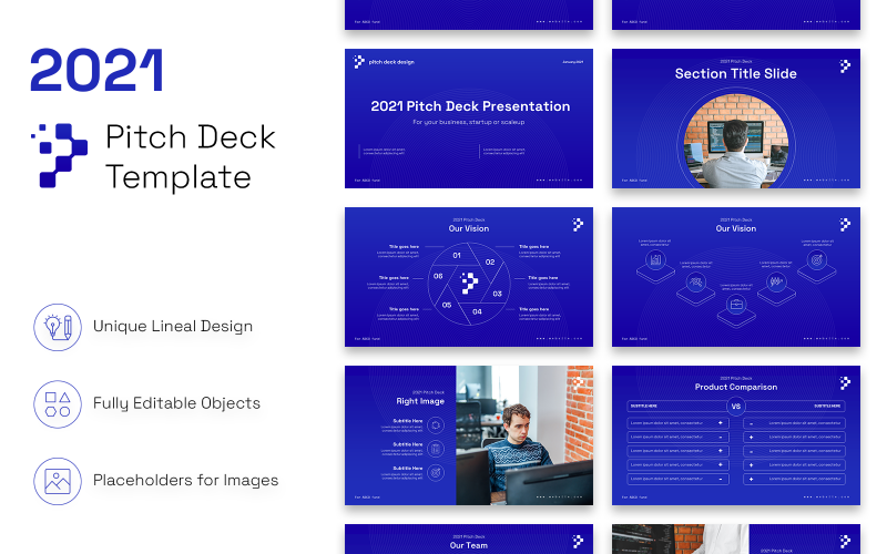 2021年Pitch Deck清洁演示谷歌幻灯片模板