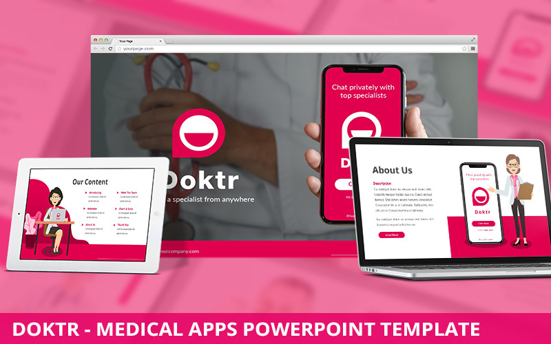 Doktr - Medizinische Apps Powerpoint-Vorlage