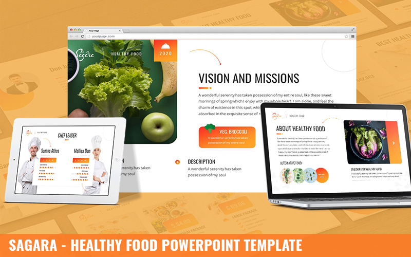 Sagara - Modèle PowerPoint de nourriture saine
