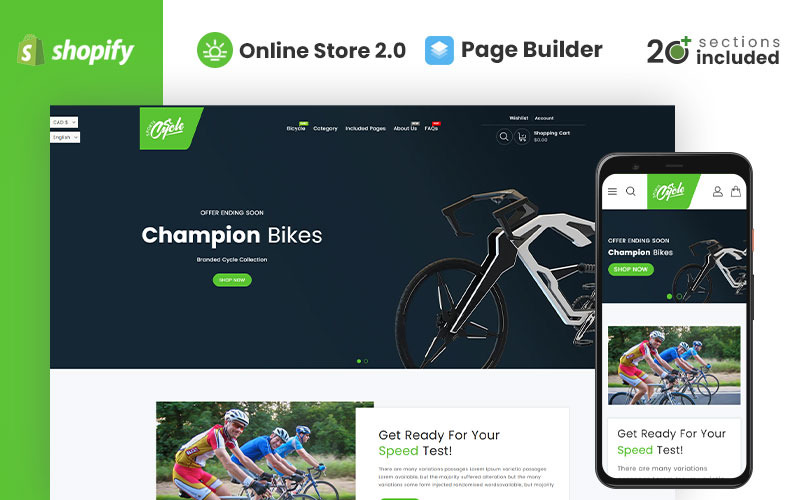 Shop für Sportfahrräder und Zubehör Shopify Theme