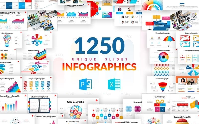 Massive Infographics Pack 演示文稿 模板