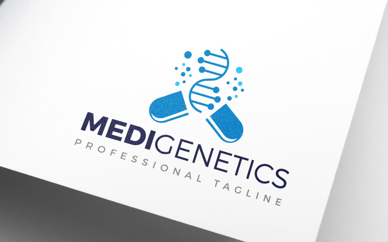 Diseño de logotipo de DNA de Medicine Genetics