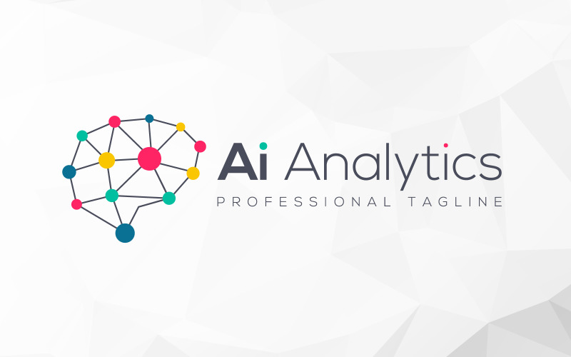 Conception de logo de cerveau d'analyse d'intelligence artificielle d'IA