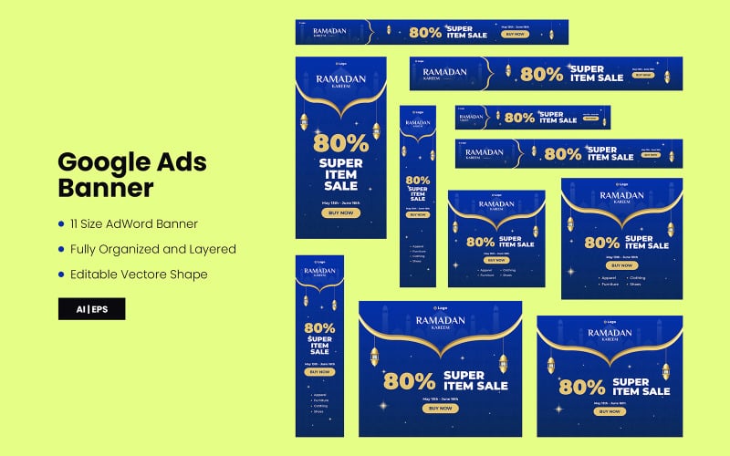 Ramadan Islamic Google Ads Sale UI Elements