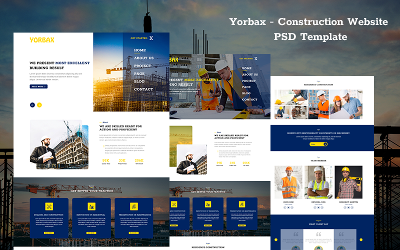 PSD-mall för konstruktionswebbplats