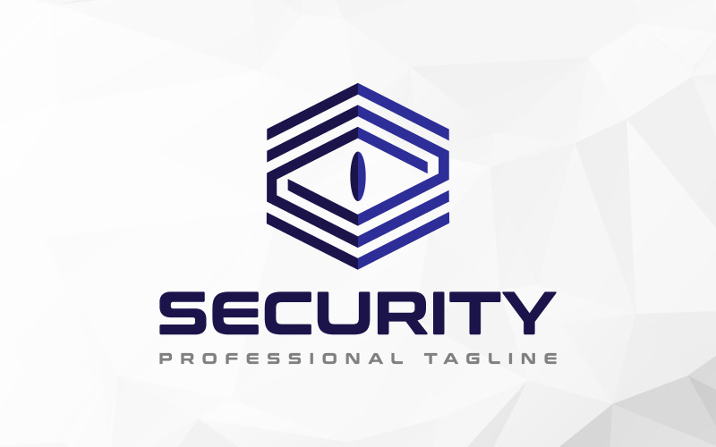 Diseño de logotipo de protección ocular de seguridad hexagonal