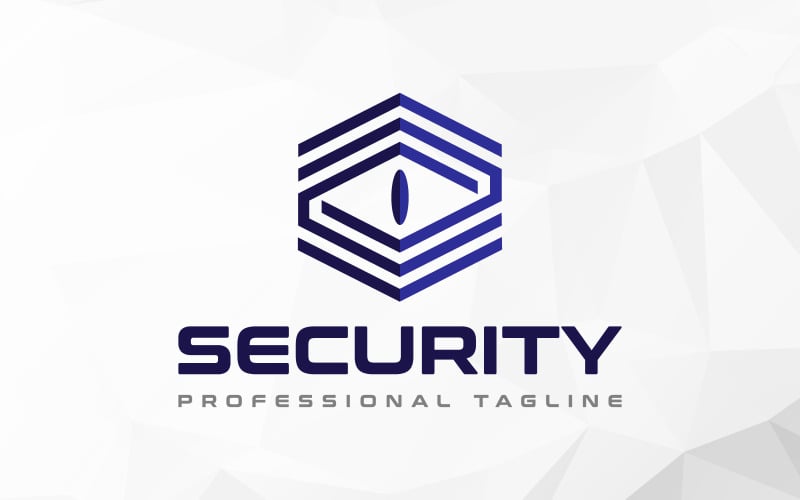 Hexagonal Security Eye Shield Logo Design