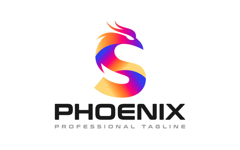 Bokstaven S Super Phoenix logotypdesign