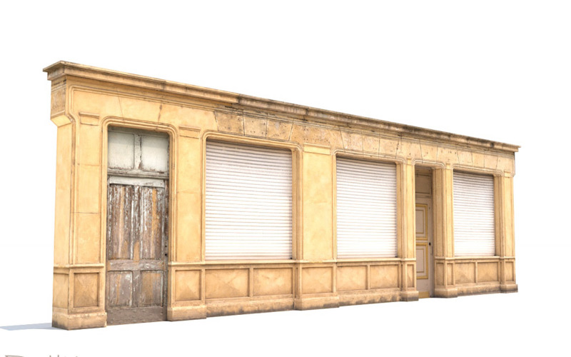 Store Facade Low Poly Modèle 3D