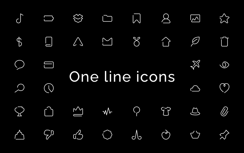 Unoline one stroke Iconset template