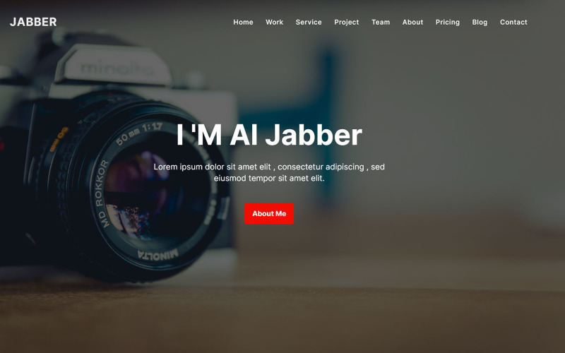 Al Jabber - Sjabloon voor bestemmingspagina van moderne portfolio-fotograaf
