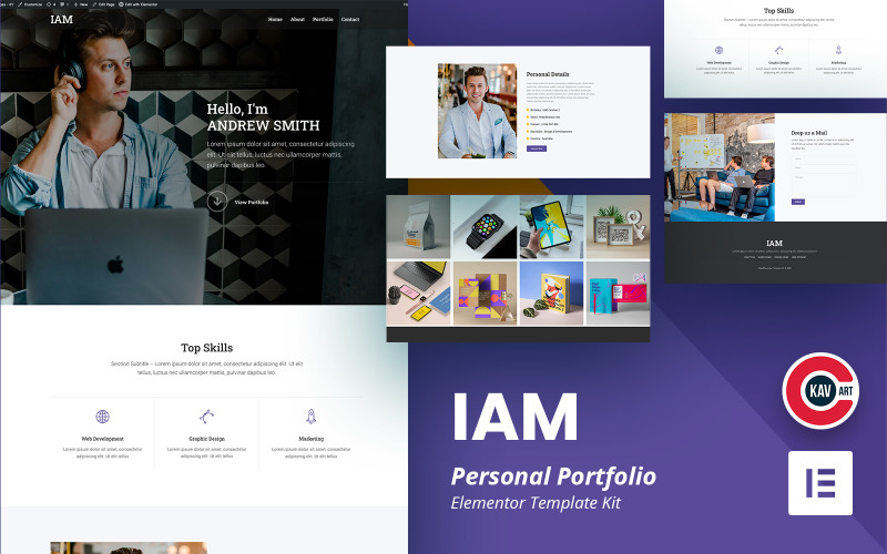 IAM - Kit Elementor Portfolio Personale