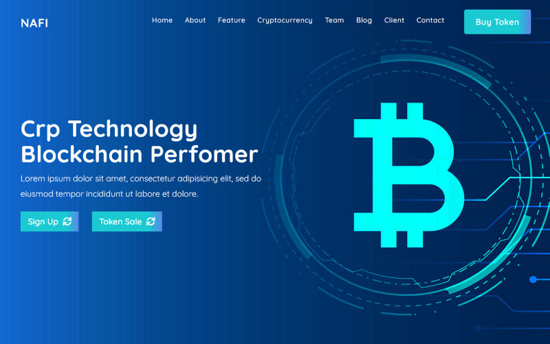 Nafi - Plantilla HTML de página de destino de Bitcoin y criptomonedas