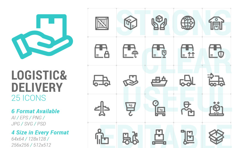 Logistic & Delivery Mini Iconset template