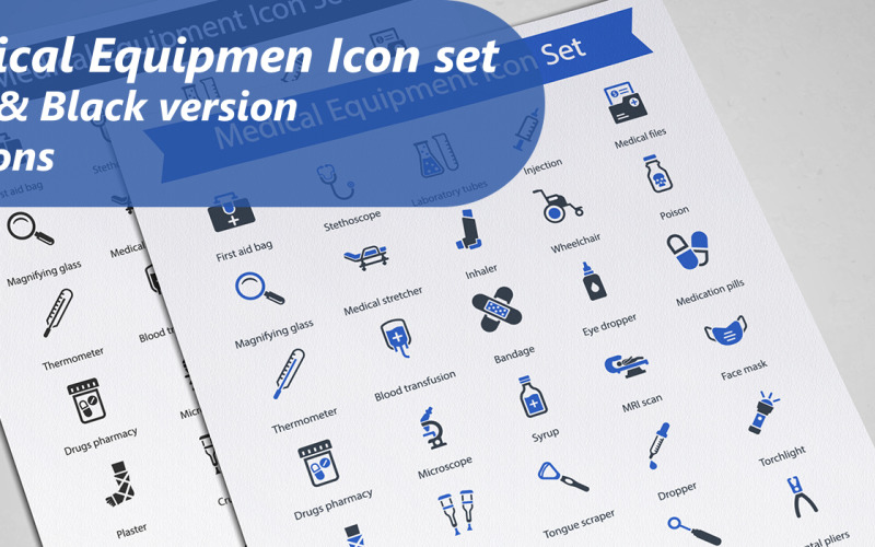 Medische apparatuur Iconset-sjabloon