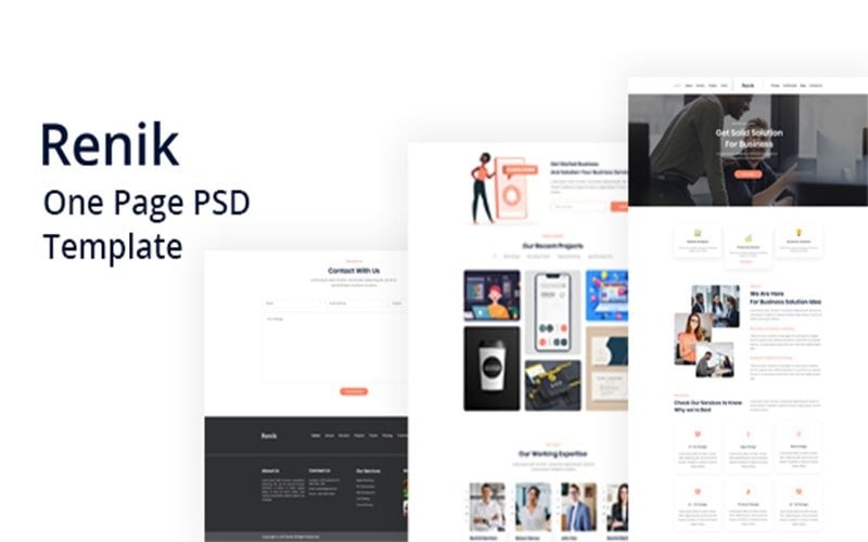 Renik -一页公司PSD模板