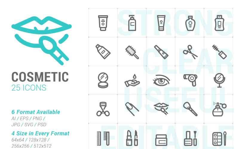 Cosmetic Mini Iconset template