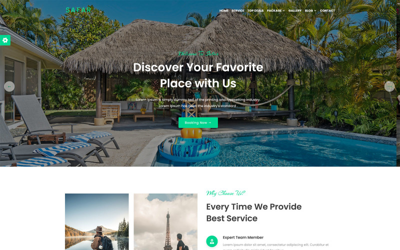 Safar - Landingspaginasjabloon voor tour- en reisbureaus