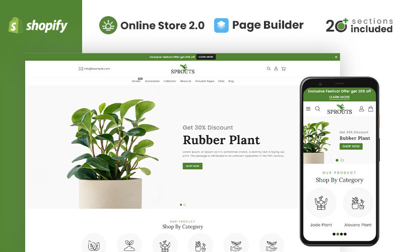 Sprouts - Tema Shopify para jardinería y plantas de interior
