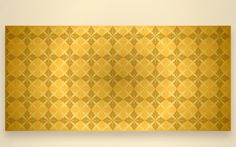 Ornament Pattern Golden And Yellow Background