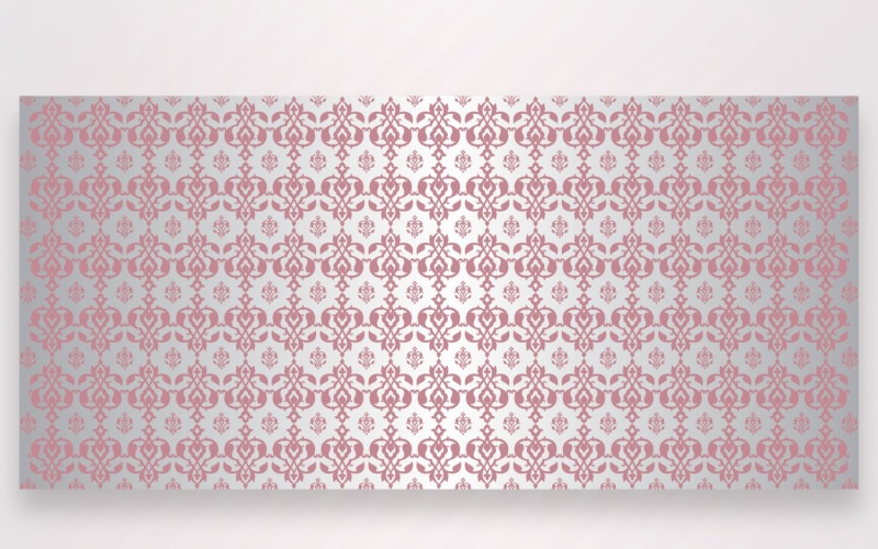 Ornament Pattern Pink And Silver Background