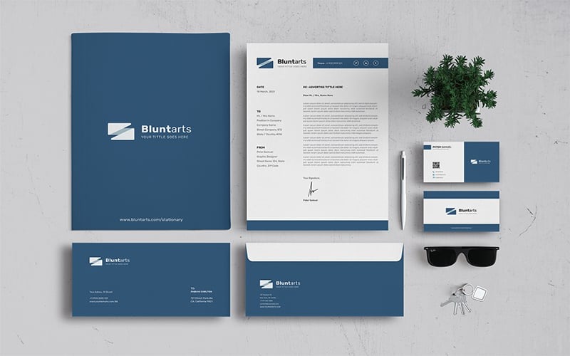 Bluntarts - Modello di identità aziendale di cancelleria