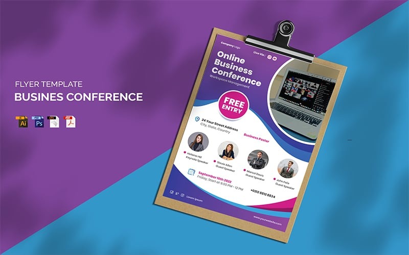 Online Business Conference - Flyer-sjabloon