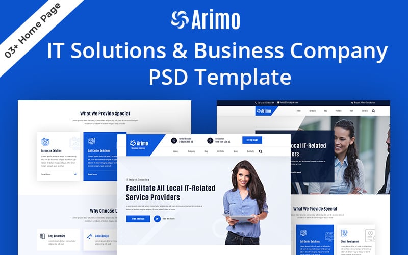 Arimo-IT Solutions & 商务公司PSD模板