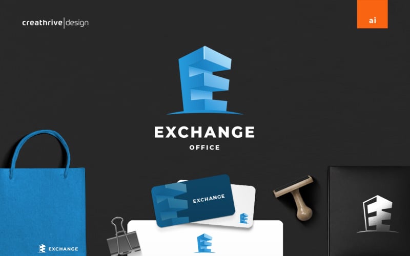 Modelo de logotipo do Exchange Building